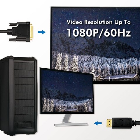 Kabel DisplayPort 1.2 do DVI 2m Czarny LogiLink Kabel DisplayPort 1.2 do DVI 2m Czarny LogiLink