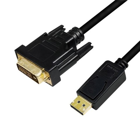 Kabel DisplayPort 1.2 do DVI 2m Czarny LogiLink Kabel DisplayPort 1.2 do DVI 2m Czarny LogiLink
