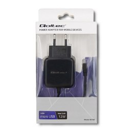 Ładowarka sieciowa 5V | 2.4A | 12W | Micro USB | Czarna Qoltec