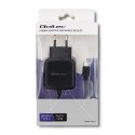 Ładowarka sieciowa 5V | 2.4A | 12W | USB typ C | Czarna Qoltec