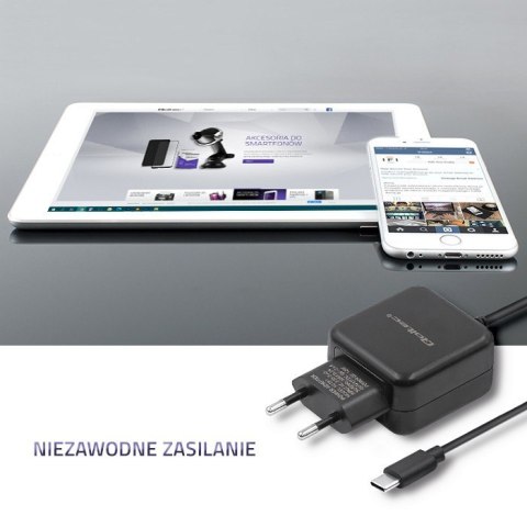 Ładowarka sieciowa 5V | 2.4A | 12W | USB typ C | Czarna Qoltec Ładowarka sieciowa 5V | 2.4A | 12W | USB typ C | Czarna Qoltec