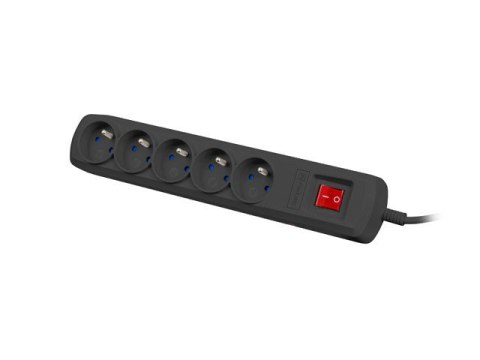 Listwa przeciwprzepięciowa Bercy 400 1,5m (5 gniazd) Czarna Natec Listwa przeciwprzepięciowa Bercy 400 1,5m (5 gniazd) Czarna Natec