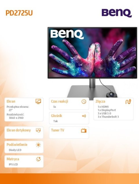 Monitor 27 PD2725U LED 5ms/4K/IPS/HDMI/DP/USB Benq Monitor 27 PD2725U LED 5ms/4K/IPS/HDMI/DP/USB Benq