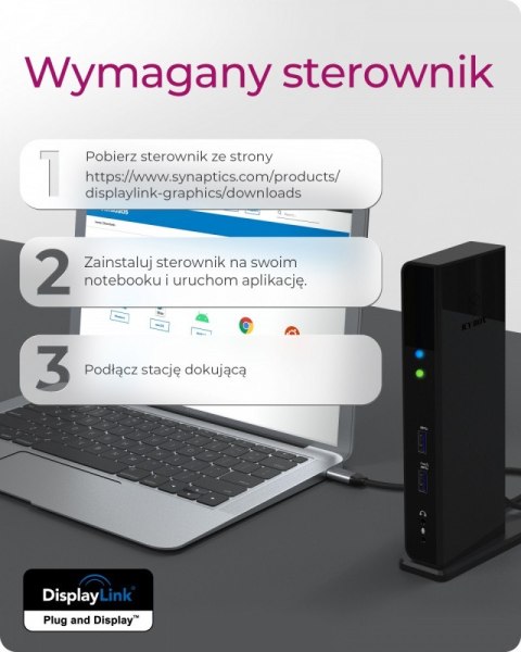 Stacja dokująca IB-DK2251AC do Notebooka DisplayLink, 2 x HDMI IcyBox Stacja dokująca IB-DK2251AC do Notebooka DisplayLink, 2 x HDMI IcyBox
