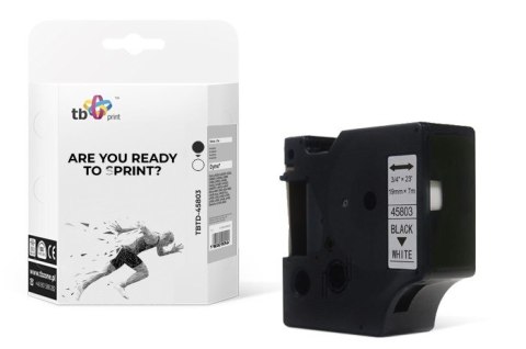 Taśma TBTD-45803 do DYMO Czarny na Białym, 19x7mm 1szt. TB Print Taśma TBTD-45803 do DYMO Czarny na Białym, 19x7mm 1szt. TB Print
