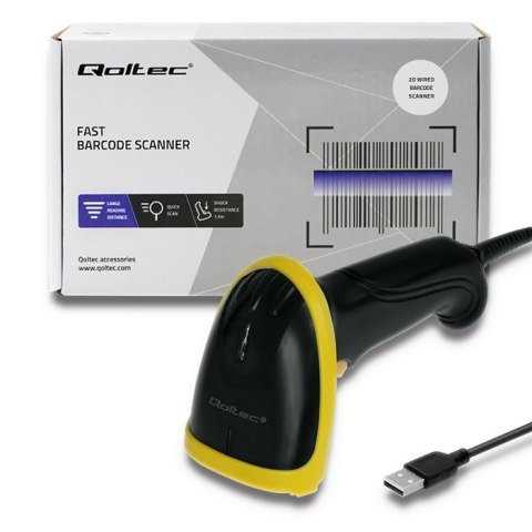 Laserowy czytnik kodów 1D | 2D | USB |Czarny Qoltec Laserowy czytnik kodów 1D | 2D | USB |Czarny Qoltec