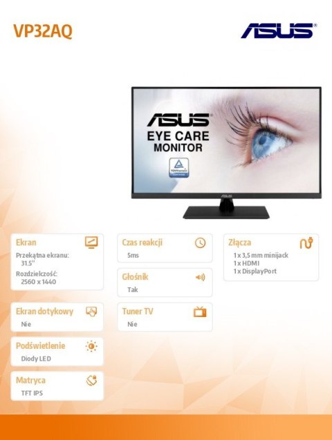 Monitor 31.5 cala VP32AQ Asus Monitor 31.5 cala VP32AQ Asus