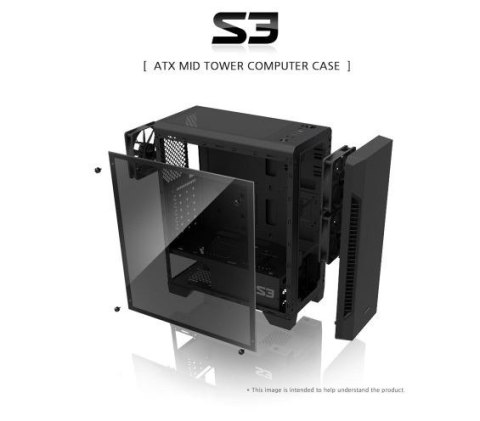 Obudowa S3 TG ATX Mid Tower PC Case TG fan x3 Zalman Obudowa S3 TG ATX Mid Tower PC Case TG fan x3 Zalman
