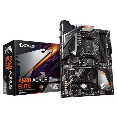 Płyta główna A520 AORUS ELITE AM4 4DDR4 HDMI/DVI M.2 ATX Gigabyte Płyta główna A520 AORUS ELITE AM4 4DDR4 HDMI/DVI M.2 ATX Gigabyte