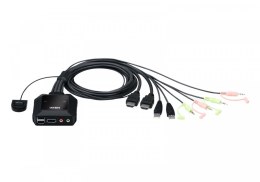 Przełącznik KVM z 2 portami USB 4K HDMI ze zdalnym selektorem portów ATEN