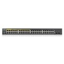 Przełącznik zarządzalny GS1900-48HP v2, 48-port GbE L2 Smart Switch 170W rack GS1900-48HPv2 Zyxel