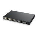 Przełącznik zarządzalny GS1900-48HP v2, 48-port GbE L2 Smart Switch 170W rack GS1900-48HPv2 Zyxel