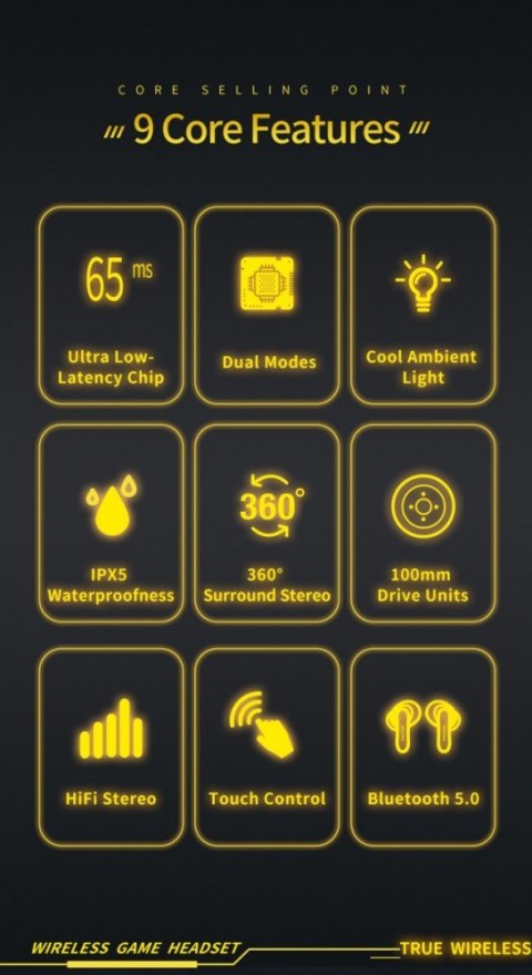 Słuchawki Bluetooth 5.0 T35 TWS + Stacja dokująca -Dla Graczy- czarne AWEI Słuchawki Bluetooth 5.0 T35 TWS + Stacja dokująca -Dla Graczy- czarne AWEI