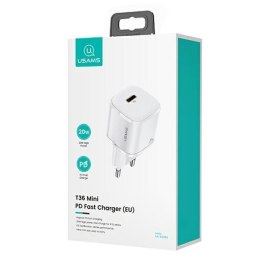 Ładowarka sieciowa 1xUSB-C T36 20W + kabel Lightning PD 3.0 Fast Charging USAMS