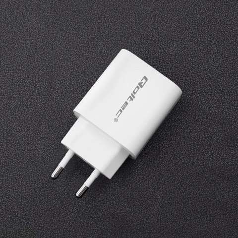 Ładowarka sieciowa | 18W | 5-12V | 1.5-3A | USB typ C PD | USB QC 3.0 | Biała Qoltec