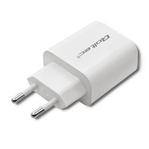 Ładowarka sieciowa | 18W | 5-12V | 1.5-3A | USB typ C PD | USB QC 3.0 | Biała Qoltec