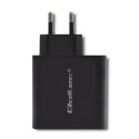 Ładowarka sieciowa | 63W | 5-20V | 1.5-3A | USB typ C PD | USB QC 3.0 | Czarna Qoltec