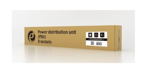 Listwa zasilająca rack (PDU), 8 gniazd typ Schuko, 1U, 10A, wtyk C14 3m Gembird