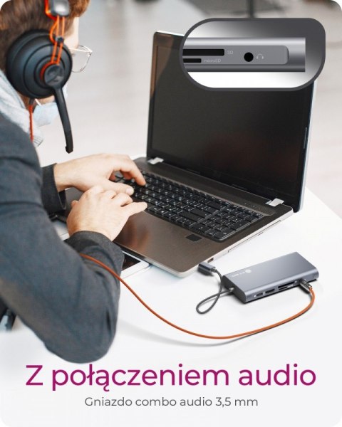 Stacja dokująca IB-DK4040-CPD TYPE-C z dwoma interfejsami wideo IcyBox Stacja dokująca IB-DK4040-CPD TYPE-C z dwoma interfejsami wideo IcyBox