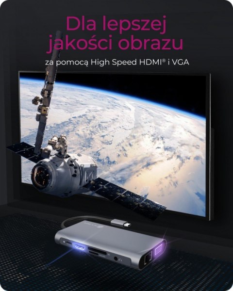 Stacja dokująca IB-DK4040-CPD TYPE-C z dwoma interfejsami wideo IcyBox Stacja dokująca IB-DK4040-CPD TYPE-C z dwoma interfejsami wideo IcyBox