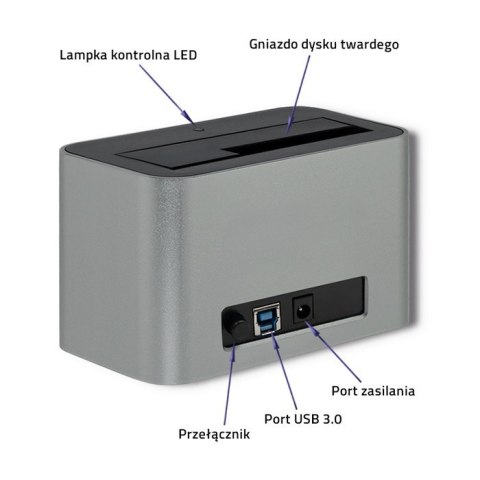 Stacja dokująca dysków HDD/SSD | 2.5"/3.5" SATA | USB 3.0 Qoltec Stacja dokująca dysków HDD/SSD | 2.5"/3.5" SATA | USB 3.0 Qoltec