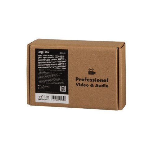 Switch 3x1 HDMI, 1080p 60Hz LogiLink Switch 3x1 HDMI, 1080p 60Hz LogiLink