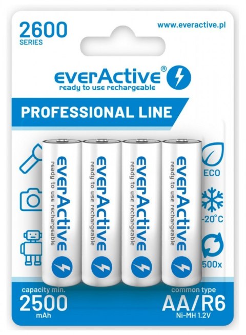 Akumulatory paluszki R6/AA 2600 mAH, blister 4 szt. EverActive