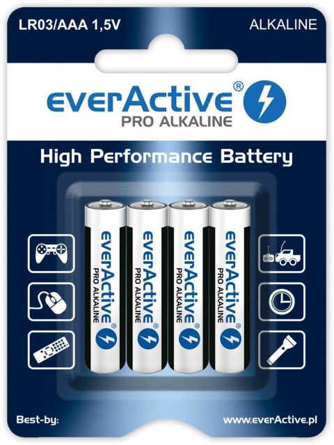 Baterie paluszki LR03/AAA blister 4 szt. EverActive