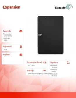 Dysk zewnętrzny Expansion 4TB 2,5 STKM4000400 czarny Seagate