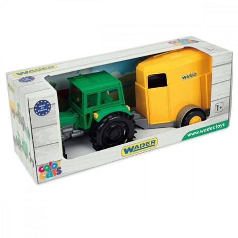 Farmer traktor z przyczepą na konie w kartonie Wader Farmer traktor z przyczepą na konie w kartonie Wader