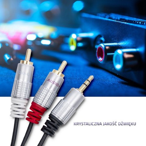 Kabel 2xRCA / Mini Jack 3.5mm | 1m | czarny Qoltec Kabel 2xRCA / Mini Jack 3.5mm | 1m | czarny Qoltec