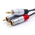 Kabel 2xRCA / Mini Jack 3.5mm | 1m | czarny Qoltec