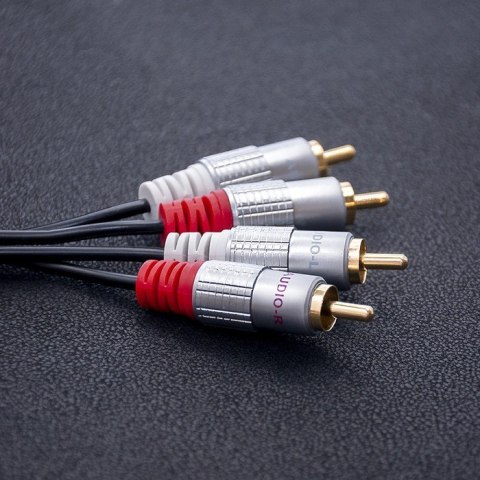Kabel 2xRCA męski / 2xRCA męski | 2m | czarny Qoltec