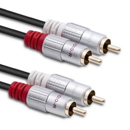 Kabel 2xRCA męski / 2xRCA męski | 3m | czarny Qoltec