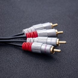 Kabel 2xRCA męski / 2xRCA męski | 3m | czarny Qoltec