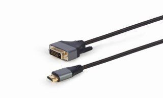 Kabel HDMI do DVI w oplocie 1.8m pozłacane końcówki Gembird