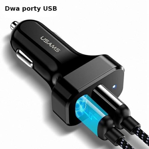 Ładowarka samochodowa 2xUSB C13 2,1A USAMS Ładowarka samochodowa 2xUSB C13 2,1A USAMS