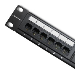Patch panel RACK | 24 porty | kat.6 UTP | Czarny Qoltec