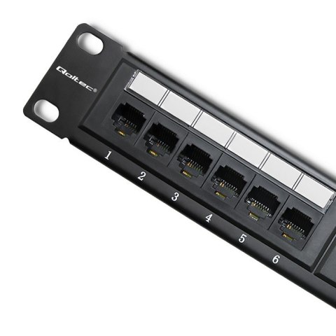 Patch panel RACK | 24 porty | kat.6 UTP | Czarny Qoltec