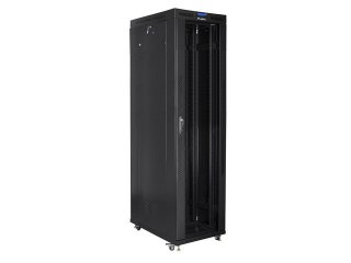 Szafa instalacyjna rack stojąca 19 47U 800x1000 czarna, drzwi szklane LCD (Flat pack)