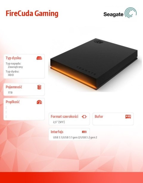 Dysk FireCuda Gaming 1TB 2,5E Seagate Dysk FireCuda Gaming 1TB 2,5E Seagate