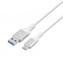 Kabel USB 3.0 - USB C 2m PREMIUM 3A biały TPE TB