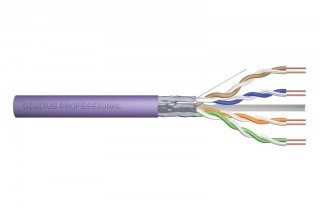 Kabel teleinformatyczny instalacyjny kat.6, F/UTP, B2ca, drut, AWG 23/1, LSOH, 500m, szpula Fioletowy Digitus