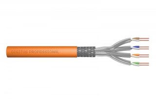 Kabel teleinformatyczny instalacyjny kat.7, S/FTP, Dca, drut, AWG 23/1, LSOH, 50m, pomarańczowy Digitus