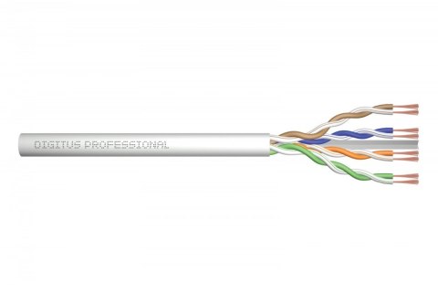 Kabel teleinformatyczny patchcordowy kat.6, U/UTP, linka, AWG 26/7, LSOH, 100m, szary, karton Digitus