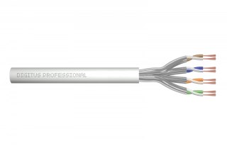 Kabel teleinformatyczny patchcordowy kat.6A, U/FTP, linka, AWG 27/7, LSOH, 100m, szary, karton Digitus