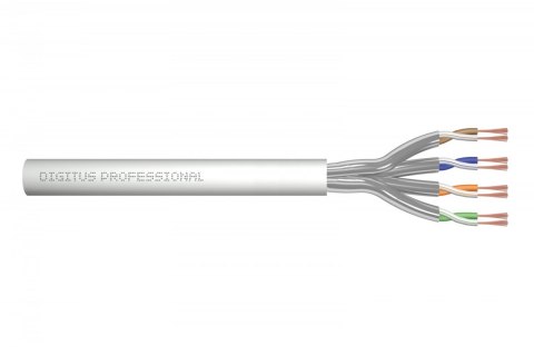 Kabel teleinformatyczny patchcordowy kat.6A, U/FTP, linka, AWG 27/7, LSOH, 100m, szary, karton Digitus