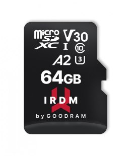 Karta pamięci microSD IRDM 64GB UHS-I U3 A2 + adapter GOODRAM