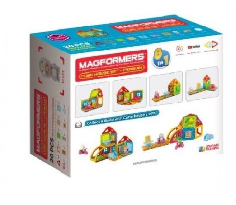 Klocki magnetyczne Cube House Pingwin Magformers