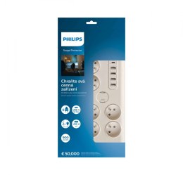 Listwa antyprzepięciowa 6 gniazd AC Fr 40W, 2 m Philips